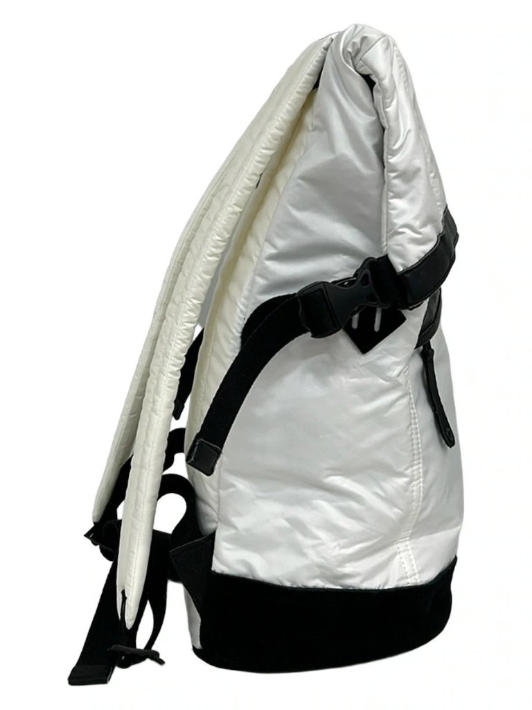 Master-Piece White Black Nylon Suede Leather Backpack — image 2 of 8